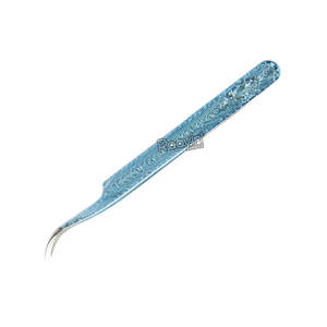 แหนบต่อขนตาสแตนเลสสีทองแหนบปลายสายไฟเบอร์ - Product Image 2