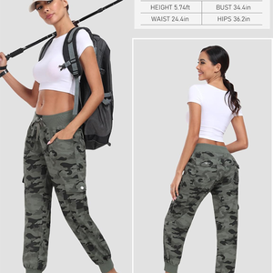 Pantalon cargo taille haute personnalisé pour femmes Pantalon cargo respirant grande taille en Cordura pantalon décontracté à cordon résistant à l'eau - Product Image 6