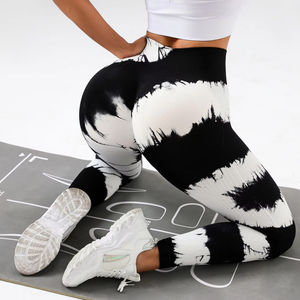 Drop Shipping Stretch Knitted <b>Leggings</b> Sublimation Tie Dye <b>Butt</b> <b>Lifting</b> Yoga High Waist Workout Gym Scrunch <b>Leggings</b> - Product Image 1