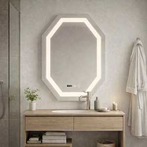 กระจกห้องน้ำแบบเรโทรไลท์ทรงแปดเหลี่ยม 75x100 ซม. LED ระบบสัมผัส ดีไซน์อิตาลี โคริซินี - Product Image 1