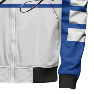 Zeta Phi Beta Satin <b>Womens</b> 1920 Blue <b>White</b> <b>Jacket</b> Sorority ZPB Shield Embroidery Greek Apparel Premium Varsity Wear - Product Image 6