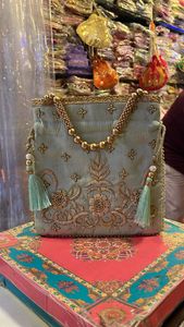 2026 Best Selling New Arrival Designer Women Purses Crystal Dropping Potli Bags Handmade Design Clutch Purse Amazing <b>Handbag</b> - Product Image 6