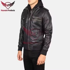 Veste en jean de haute qualité pour hommes Capuche de bombardier personnalisée de qualité supérieure pour le printemps automne hiver Style chaud à la mode - Product Image 3