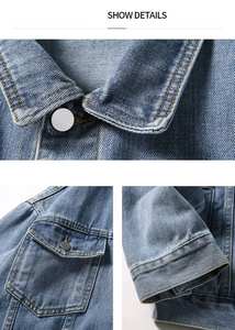 Chaquetas vaqueras transpirables cómodas para hombre de High Street, color sólido con impresión de logotipo personalizado, servicio OEM de invierno disponible - Product Image 3