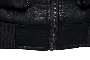 Chaquetas de Cuero PU para Hombre, Diseño 2025, OEM Personalizado, Gruesas para Invierno, Delgadas para Verano, Lavables, Largas con Capucha, Nuevas - Product Image 4