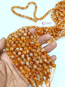 ลูกปัดซิทรีนขนาด10มม. หินอาเกตกึ่งมีค่าสำหรับงานฝีมือของฮวงจุ้ยซื้อคริสตัล - Product Image 3