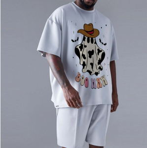 2024 OEM Custom Summer Wear Solid <b>Men</b> Printed Gym Wear Cotton <b>Short</b> Set <b>Mens</b> <b>T</b>-<b>shirt</b> <b>Shorts</b> Set - Product Image 4