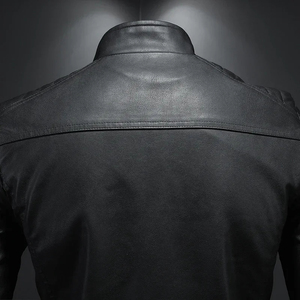 เสื้อแจ็กเก็ตหนังสั้นของผู้ชายเสื้อโค้ทแฟชั่นปักตกแต่ง - Product Image 3