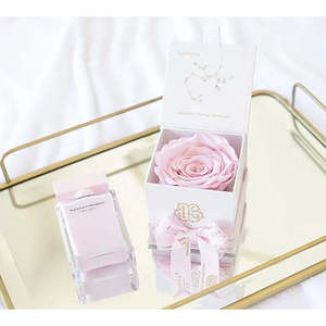 Astor Collection's Eternal Rose PISCES Romantic Preserved Real Rose LED Light Square Box for Valentine's Day Mother's Day Gifts - Product Image 3
