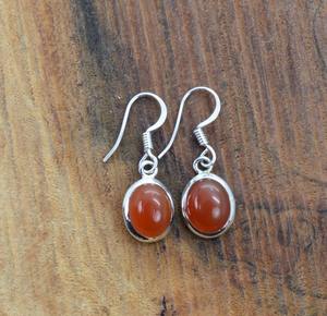 Boho Style Trendy 925 Sterling <b>Silver</b> <b>Drop</b> <b>Earrings</b> with Carnelian Gemstone Handmade Jewelry for Women Wedding Gift - Product Image 3