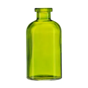 喷涂蓝色/绿色圆形玻璃瓶，带聚合物软木，用于装饰鲜花或储存果汁饮料玻璃瓶