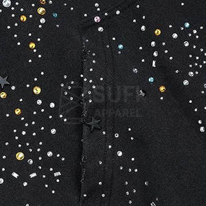 Sudadera con Capucha de Punto para Mujer, Informal, de Invierno, con Forro de Diamantes de Imitación, Detalles Brillantes en la Parte Delantera, 100% Algodón Ecológico - Product Image 5