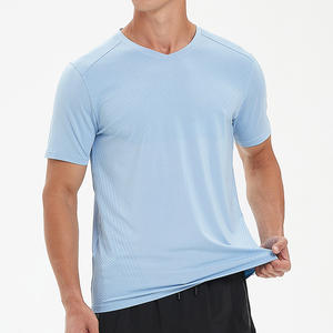 Camiseta deportiva de manga corta en blanco barata para correr, camiseta con logotipo de sublimación con impresión personalizada, camiseta de poliéster de secado rápido para hombre - Product Image 5