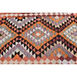 พรมขนาด 3.1x11.4 ฟุต, พรมวินเทจตุรกี, พรมขนสัตว์คิลิมสีส้ม - Product Image 5