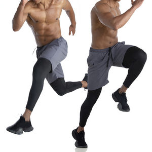 ชุดกางเกงขาสั้นและกางเกงเลกกิ้งแบบ2 in 1สำหรับผู้ชายกางเกงฟิตเนสวิ่ง - Product Image 2