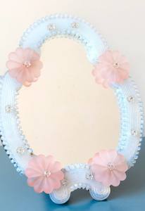 Espejo de Mesa de Cristal de Murano, Espejo de Vanidad Veneciano Antiguo, Espejo Decorativo de Pie, Espejo de Pared Floral Ornamentado, Espejo Barroco - Product Image 3