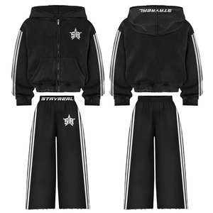 Ropa de calle personalizada para hombre, conjunto de pantalones lavados Vintage, parche bordado, sudadera holgada de gran tamaño, conjunto de Sudadera con capucha lisa en Blanco estampado - Product Image 6