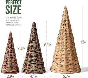 NOUVELLE TENDANCE : Ensemble de sapins de Noël en jacinthe d'eau 3 couleurs, pour une ambiance festive, aux couleurs rustiques et aux saveurs rétro, pour une atmosphère de Noël enchanteuse. - Product Image 6