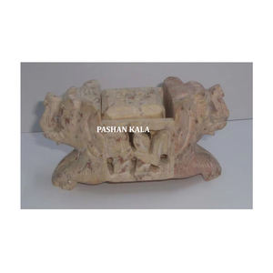 Figura de elefante, palo de incienso y portavelas, producto de esteatita brillante, diseño tallado hecho a mano para decoración de mesa de luz - Product Image 1