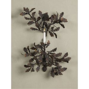 Portavelas de Pared con Diseño de Hojas de Hierro, Hecho a Mano, Resistente al Calor, Diseño Moderno, Acabado Verdigris, Aplique de Metal Decorativo para Velas Cónicas - Product Image 3