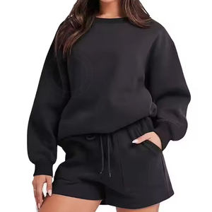 Ladies Comfy Hoodie Short Set Oversized Sweatshirt Shorts Sweatsuit Matching Women Loungewear Set Fall Tracksuits Short Set - Product Image 3