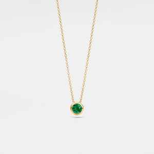 Round Cut Emerald Pendant Necklace 925 Sterling Silver 14K Gold Plated Custom Layering <b>Friendship</b> <b>Jewelry</b> Gift Children's - Product Image 6