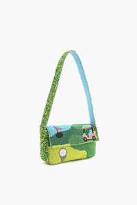 Broderie florale Sac à main avec sangle et fermeture éclair - Product Image 6