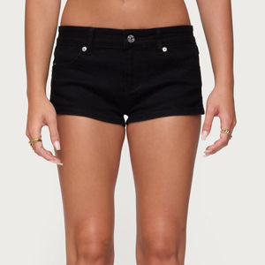 กางเกงขาสั้นลำลองเอวสูงสำหรับผู้หญิงกางเกงขาสั้นผ้าฝ้ายผสมโพลีเอสเตอร์เอวสูง - Product Image 1