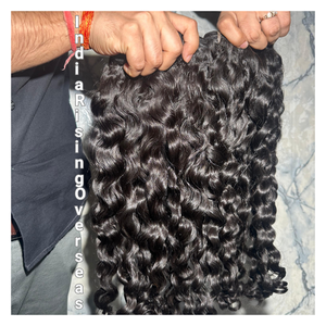 Extensions de cheveux humains indiens vierges bouclés naturels non traités à 100 %, double trame machine, cuticules alignées, vente en gros - Product Image 2