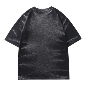 2025 été lavé à l'acide solide T-Shirt pour hommes 100% coton 320 GSM Hip Hop Style décontracté imprimé sur tissu tricoté à manches courtes - Product Image 5