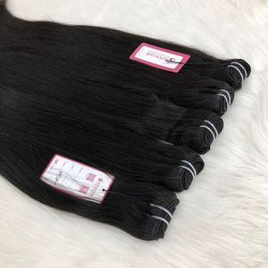 Calidad de lujo 20 pulgadas recto 100% Remy Top Color natural máquina trama extensión del pelo - Product Image 4