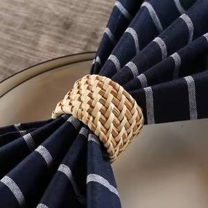 Rond de serviette en rotin de vente naturelle créative en gros fait à la main au Vietnam tapis et serviettes - Product Image 1