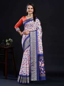Indische Designer Damen Dola Seide Saree Plissee Sarees Ready to Wear Casual Wear Baumwolle Sarees - Product Image 3