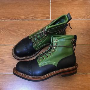 Botas de Motor de cuero genuino para hombres, zapatos de otoño para hombres, botas cortas de herramientas de invierno de cuero genuino de piel de vaca Premium para hombres - Product Image 1