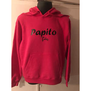 Sudadera con capucha Papito 100% algodón French Terry con cremallera, talla XXS, estampada con serigrafía, bordado 3D, lavado enzimático - Product Image 1