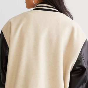 Pakistani <b>Factory</b> Manufacturer Heavyweight Casual Embroidery Thick Women's Winter Jackets Wholesale Custom Varsity Jacket - Product Image 6