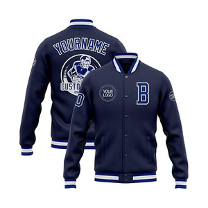 Chaqueta universitaria de moda personalizada, chaqueta con letras de mezcla de algodón para hombre, nombre cosido personalizado, número, servicio OEM disponible - Product Image 4