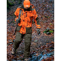 Ensemble de chasse camouflage imperméable pour homme, personnalisé OEM, veste et pantalon orange fluo, coupe-vent, uniforme d'extérieur