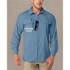 เสื้อเชิ้ตโพลีเอสเตอร์ 100% ระดับพรีเมียม ป้องกันแสงแดด กันลม น้ำหนักเบา แขนยาว ปรับแต่งได้ ป้องกันรังสียูวี UPF 50 สำหรับตกปลา - Product Image 3