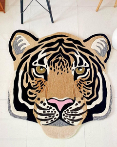 พรมขนหัวเสือ4 'x 4' พรมทรงสูงทันสมัยสำหรับห้องนอนเด็กห้องนั่งเล่นห้องรับประทานอาหารชุดผสมขนสัตว์สีดำสีน้ำตาล - Product Image 4