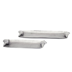 Aluminium argent de haute qualité fini avec des poignées uniques faites à la main pour servir le bol à café et à soupe - Product Image 1