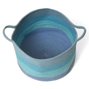 Nouvelle arrivée la plus vendue corde en pur coton tissée avec poignée panier de rangement de taille personnalisée pour les accessoires de bureau à domicile utilisation déco - Product Image 6