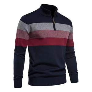 Hot Selling Plus Size Men's Half Zip <b>Sweatshirts</b> Breathable Zip Fleece Vintage Style Solid Pattern Washed Techniques Wholesale - Product Image 3