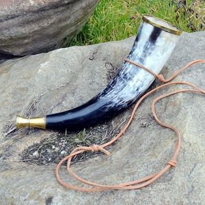 Cuerno de buey de búfalo grabado estilo vikingo para montaje en pared soplador de cuerno vikingo hecho a mano con cuerno de buey de búfalo - Product Image 5