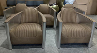 Fauteuil Club Aviateur Vintage Defaico en Cuir, Chaise d'Appoint Industrielle Tomcat pour Hôtel et Bureau
