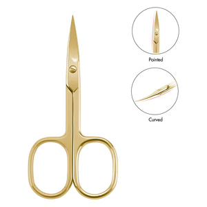 Full Gold Cuticle Nail <b>Scissors</b> German Stainless Steel Extra Fine Point 3.5" <b>Manicure</b> <b>Scissors</b> for Beauty - Product Image 3