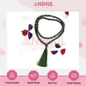Đánh Bóng Chất Lượng Cao Bán Quý 8 Mm 108 Cầu Nguyện Hạt Moss Agate Đá Quý Cầu Nguyện Mala Cho Số Lượng Lớn Người Mua Từ Ấn Độ - Product Image 5
