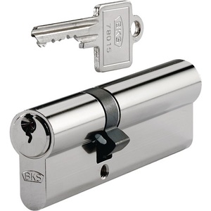 Serrure à profil double cylindre PZ 8812 35/75 mm avec fonction d'urgence et de danger, clés numérotées des deux côtés, 3 clés différentes, pour casiers de rangement BKS - Product Image 1