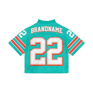 Maillot de football américain t-shirts logo brodé sublimé personnalisé polyester boxy mesh streetwear football jersey tops Wholesale - Product Image 6