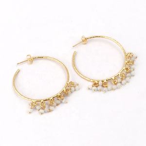 Minuscule tigre nouvelle Collection plaqué or boucles d'oreilles faites à la main forme oeil de tigre pierre précieuse pousser dos paire à la mode cerceau oreille bijoux - Product Image 4